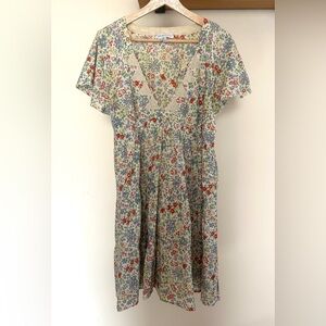 See by Chloe Silk/Cotton Teired Floral Midi Dress size 8
